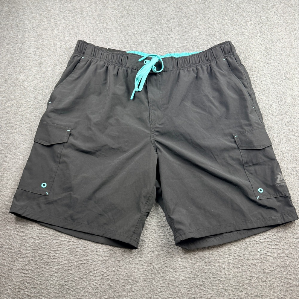 ZeroXposur‎ Swim Shorts Men's XXL Black Cargo Stretch UPF 50+ P88480S